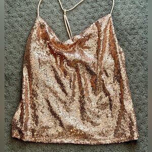 Lush Rose Gold Sequin Cami